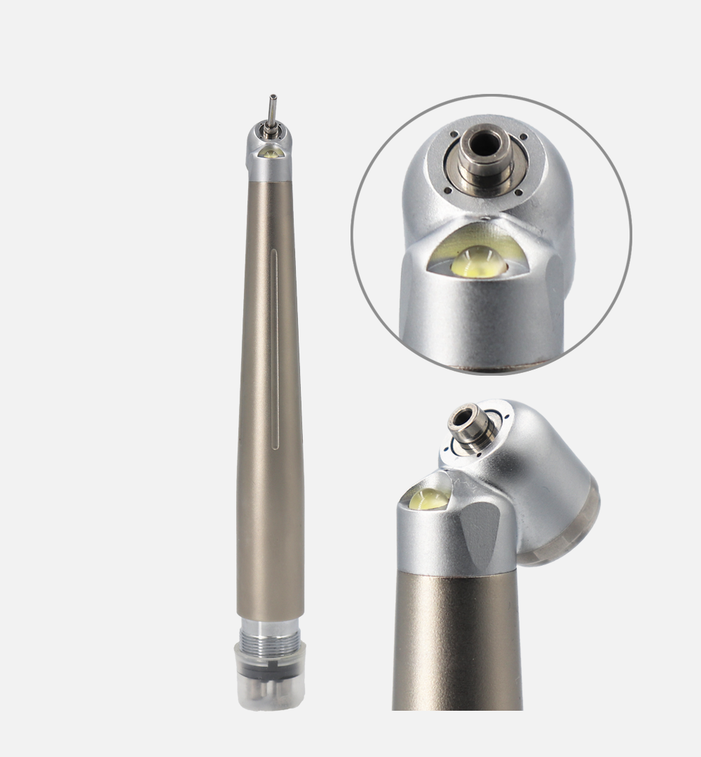 LED 45 Degree High Speed Handpiece With Rear exhaust Anti Emphysema